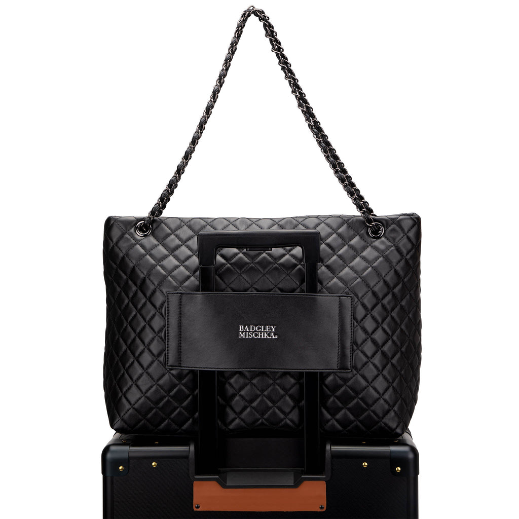 Diana Quilted Vegan Leather Weekender Tote Bag-1