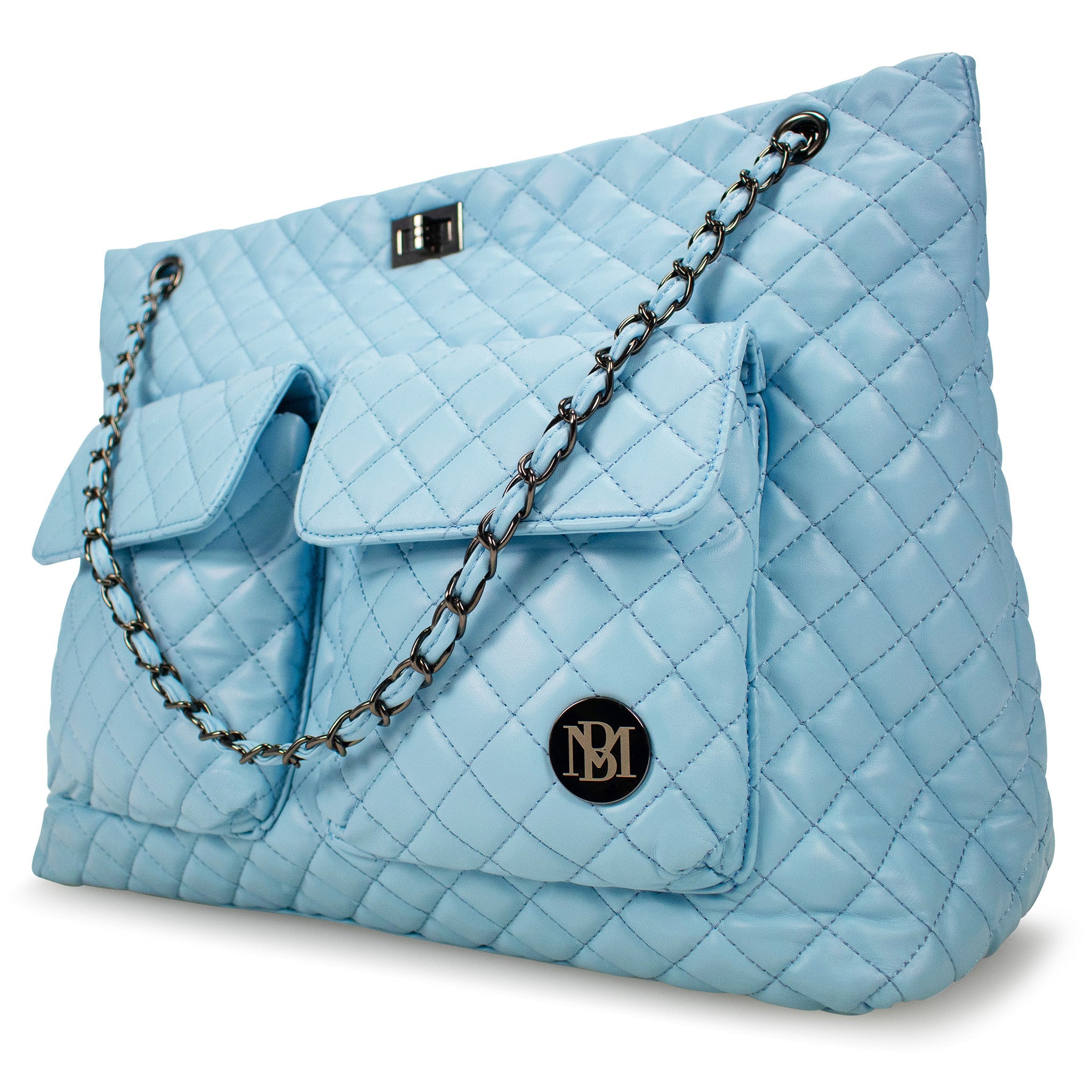 Diana Quilted Vegan Leather Weekender Tote Bag-8