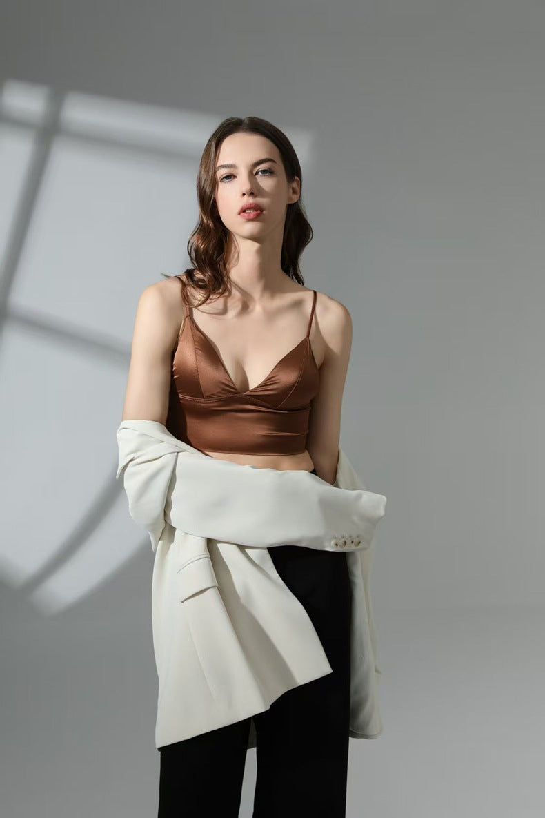 Backless Camisole Bralette with Triangle Cup and Thin Strap For Women, SoHo, BYMANYC New York.-7