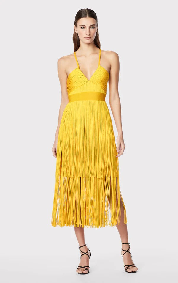 Fringe Bandage Dress With Suspender Straps For Women, Tribeca, BYMANYC New York.-2