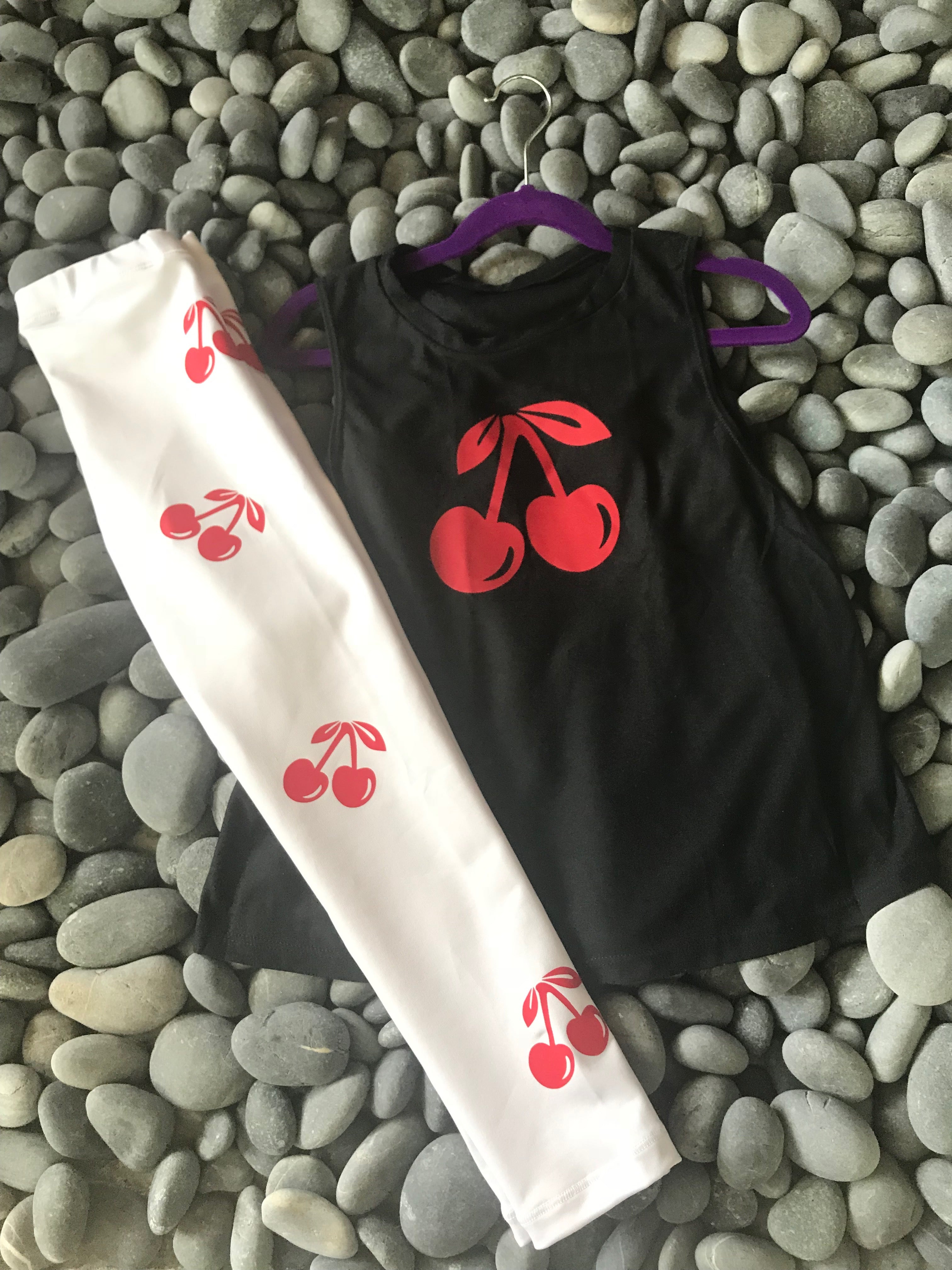 Cherries White Leggings-4