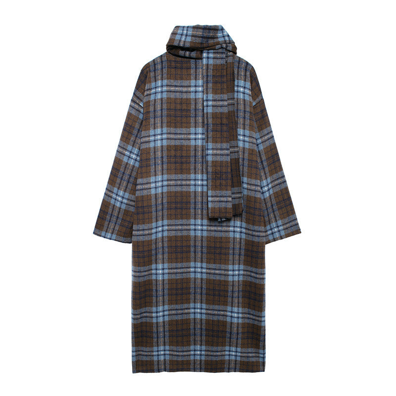 Long Plaid Coat For Women, Upper East Side, BYMANYC New York.-1