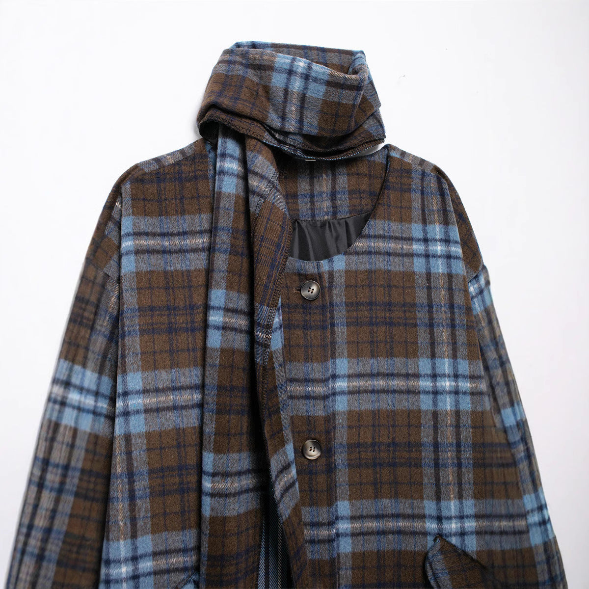 Long Plaid Coat For Women, Upper East Side, BYMANYC New York.-2