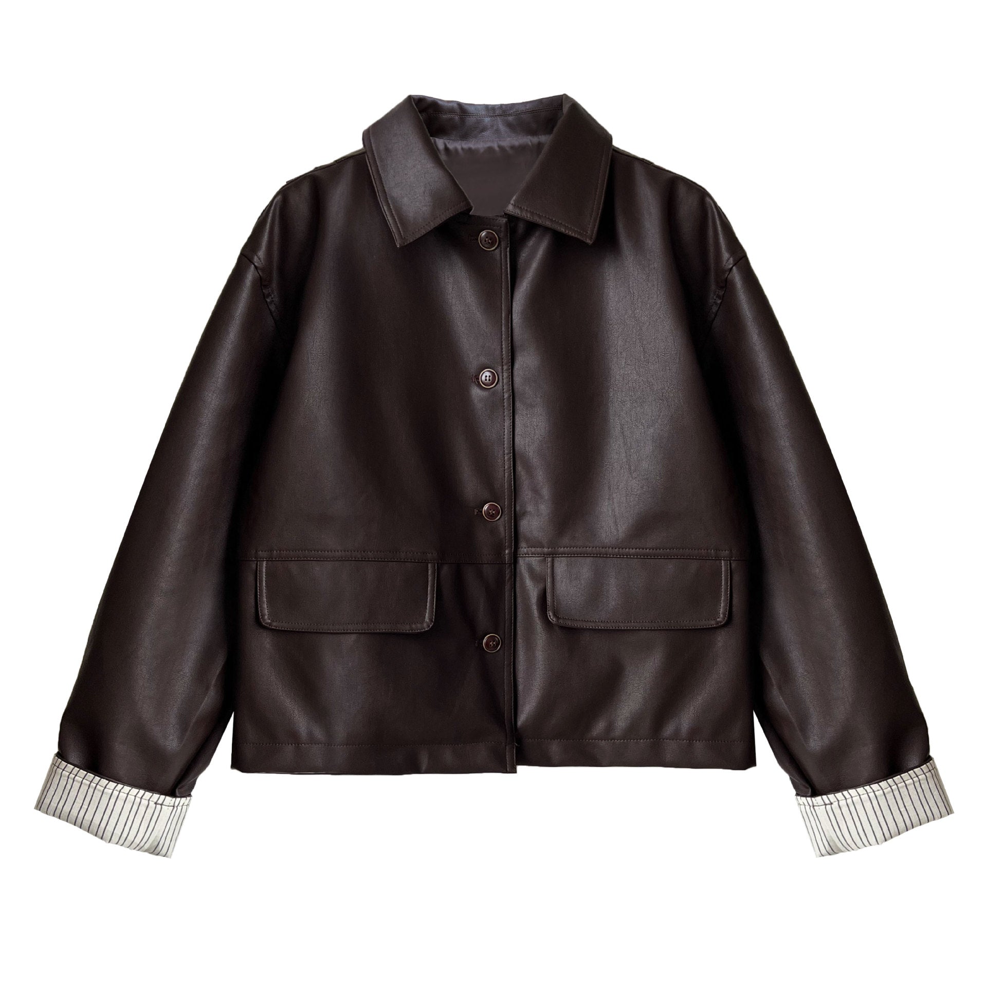 Retro PU Leather Jacket For Women, Brooklyn Heights, BYMANYC New York.-0
