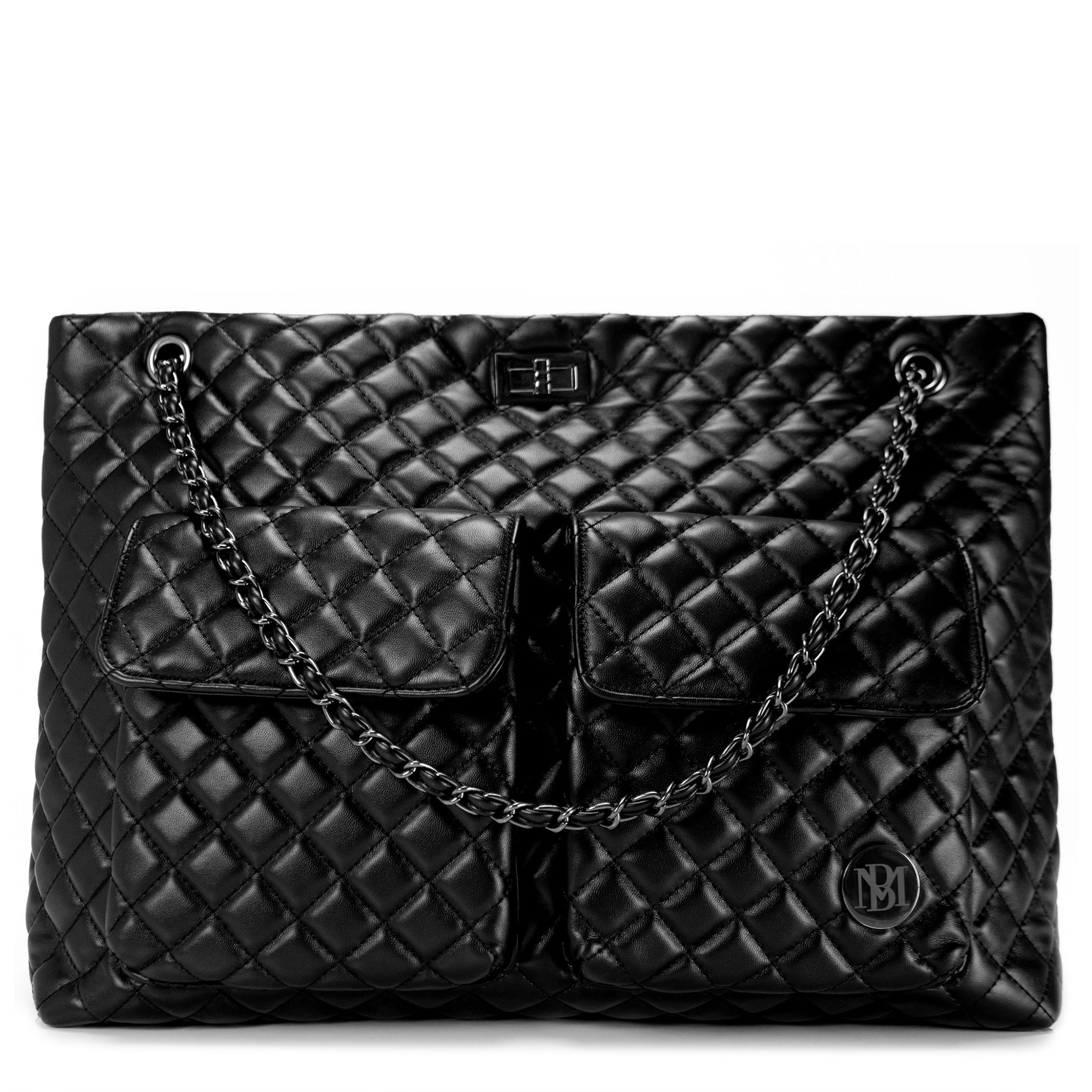 Diana Quilted Vegan Leather Weekender Tote Bag-0