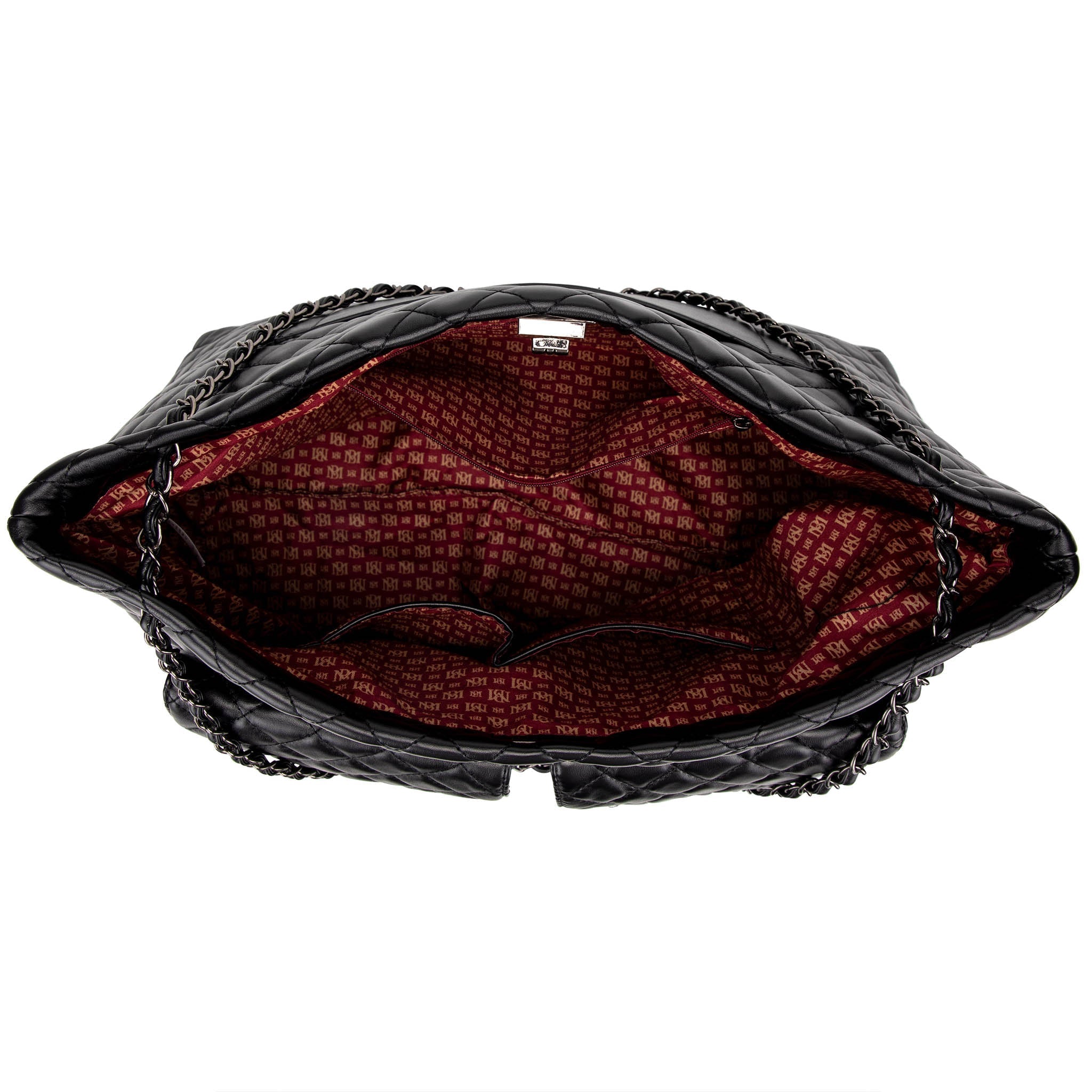 Diana Quilted Vegan Leather Weekender Tote Bag-2