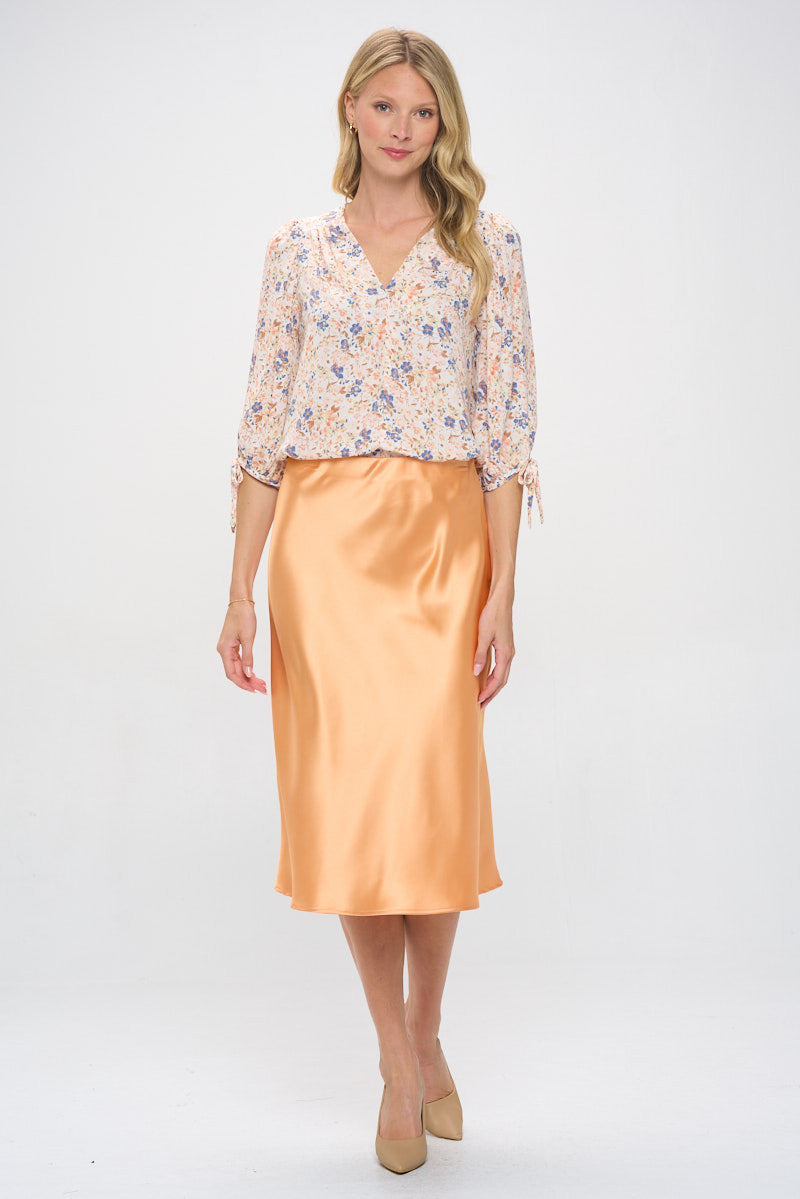 Solid Satin Midi Skirt-4